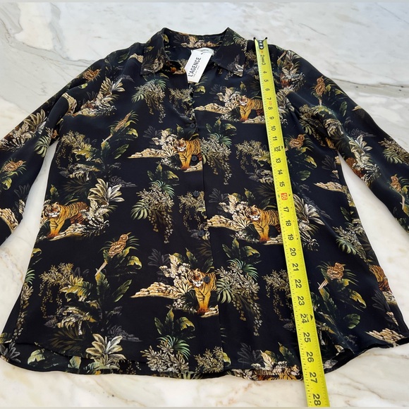 L’AGENCE BLACK TIGER SILK SHIRT SIZE S/P NWOTS! - Picture 14 of 14